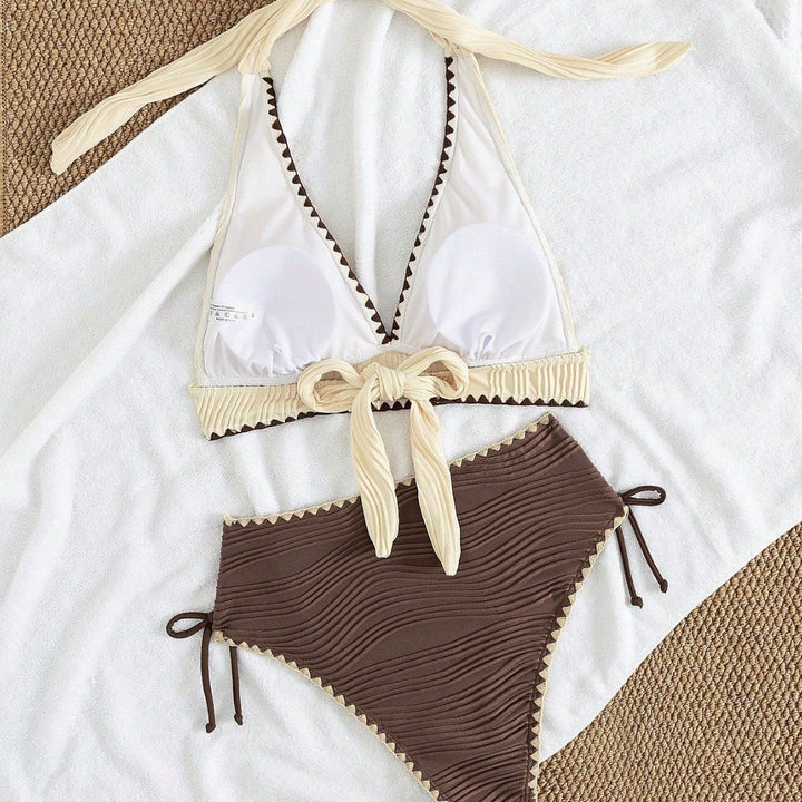 Damen Hochtailliertes Bikini-Set mit Rüschendetails Echo Archiv