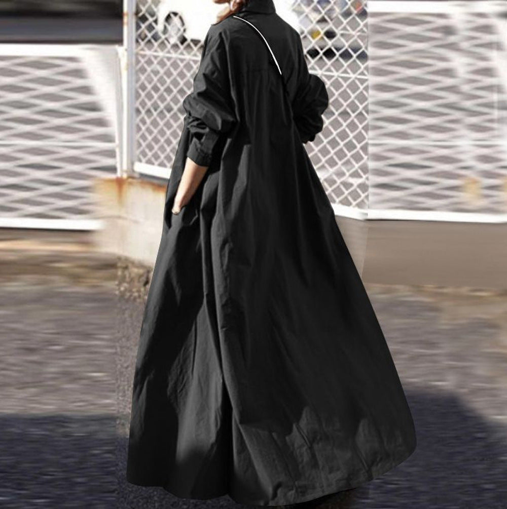Damen Oversize-Hemdblusenkleid in A-Linie mit Hemdkragen Echo Archiv