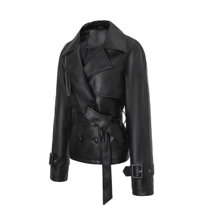 Damen Elegante Kunstlederjacke mit Gürtel Echo Archiv