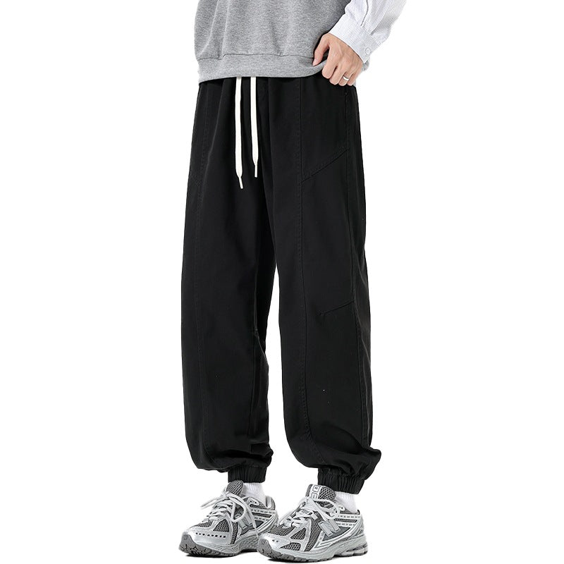 Herren Oversized Utility-Jogginghose aus robustem Baumwollmix mit Kordelbund, seitlichen Cargo‑Taschen & gerippten Bündchen Echoarchiv