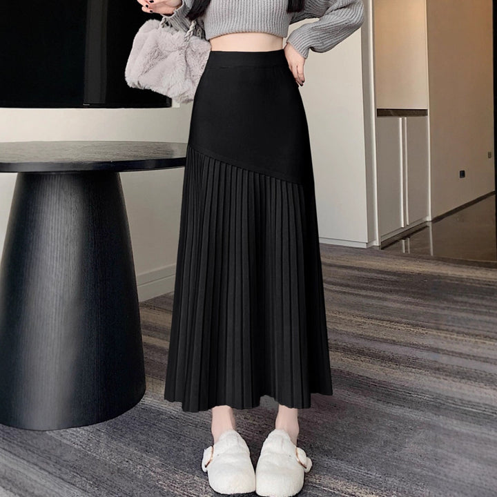 Damen Plissierter Maxirock mit asymmetrischem Design Echo Archiv