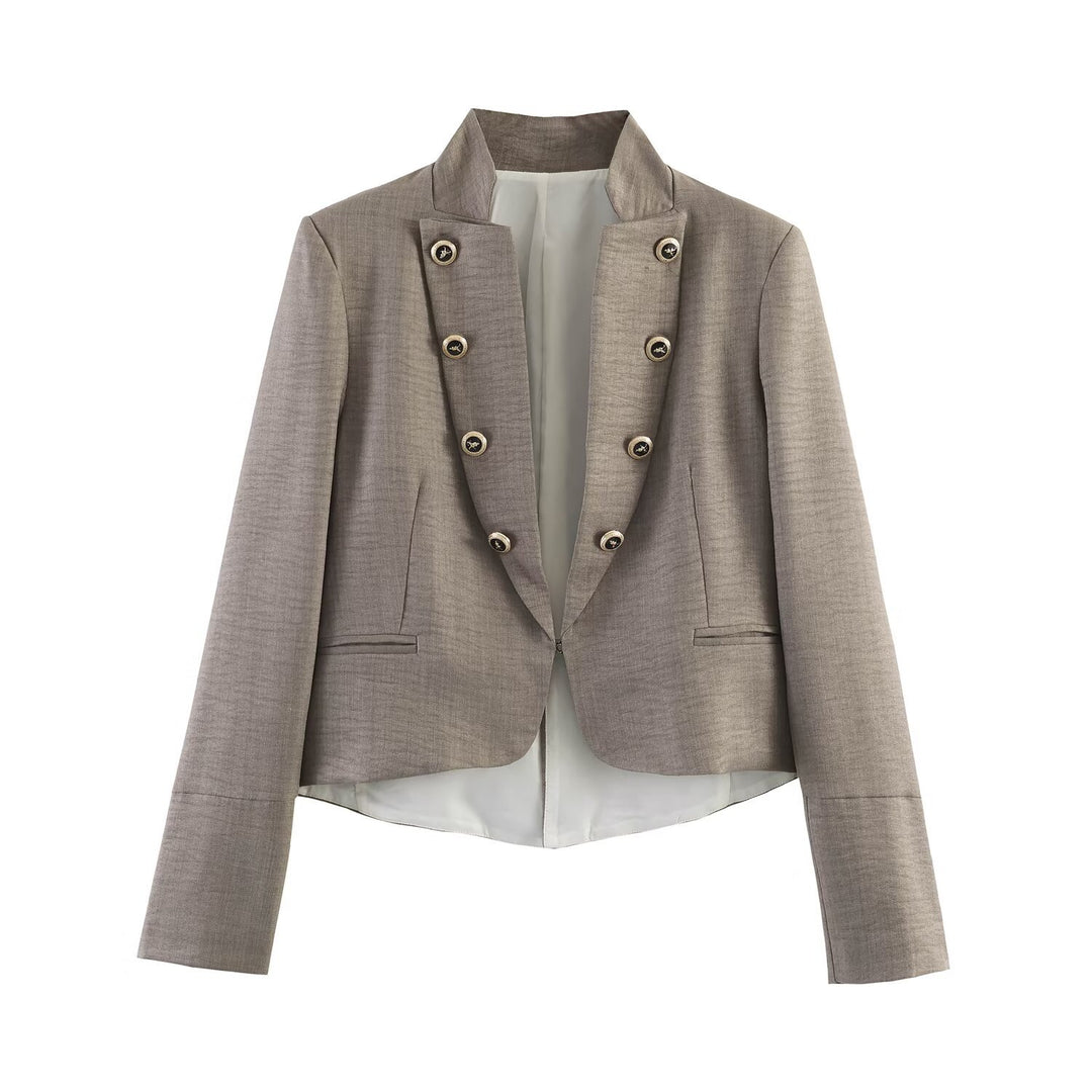 Damen Kurzblazer mit Stehkragen, doppelreihiger Zierknopfleiste und taillierter Silhouette Echo Archiv