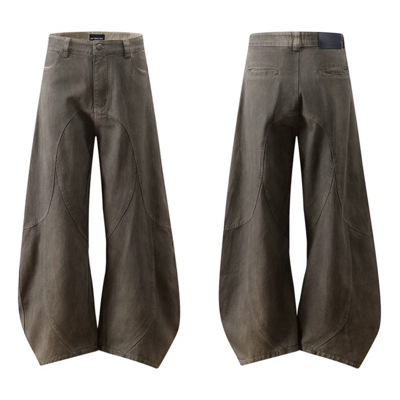 Damen Weite High‑Waist Culotte‑Hose mit ballonförmiger Silhouette und Zierpaneelen Echoarchiv
