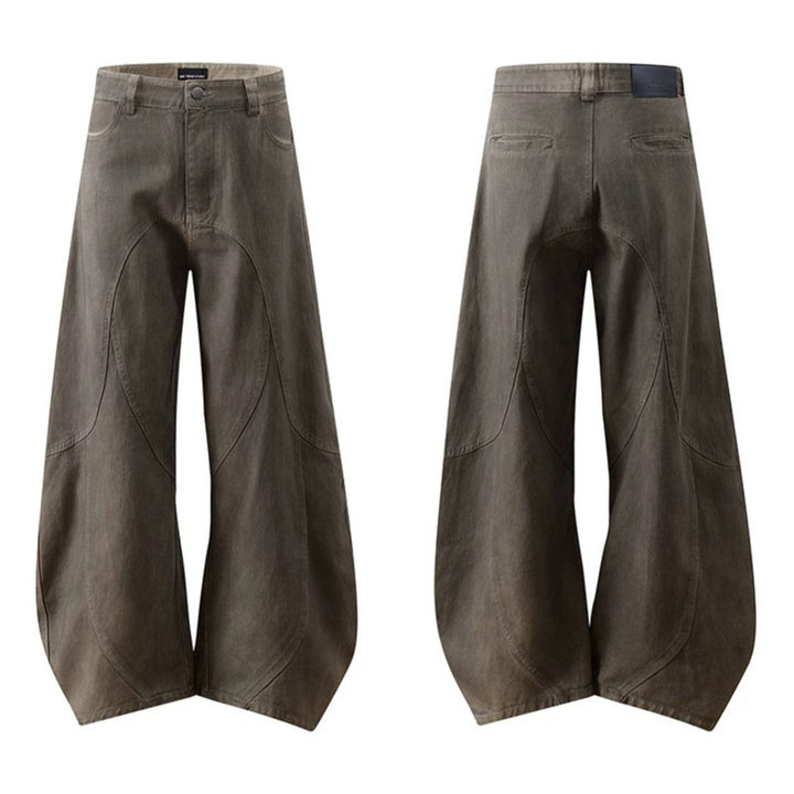 Damen Weite High‑Waist Culotte‑Hose mit ballonförmiger Silhouette und Zierpaneelen Echoarchiv