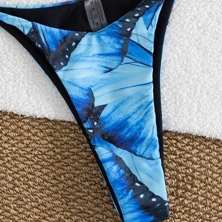 Damen Triangel-Bikini-Set mit floralem Schmetterlingsdesign Echo Archiv