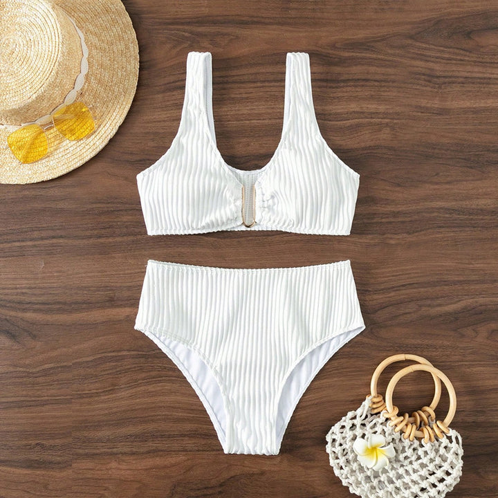 Damen Hochgeschnittener Bikini mit einzigartiger Rippstruktur Echo Archiv