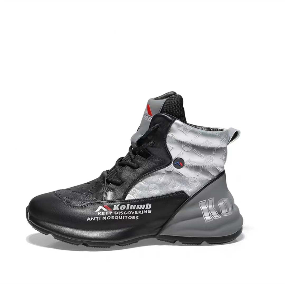 Herren High-Top Performance Sneaker aus atmungsaktivem Kunstleder mit stoßdämpfender Laufsohle – Tavélo