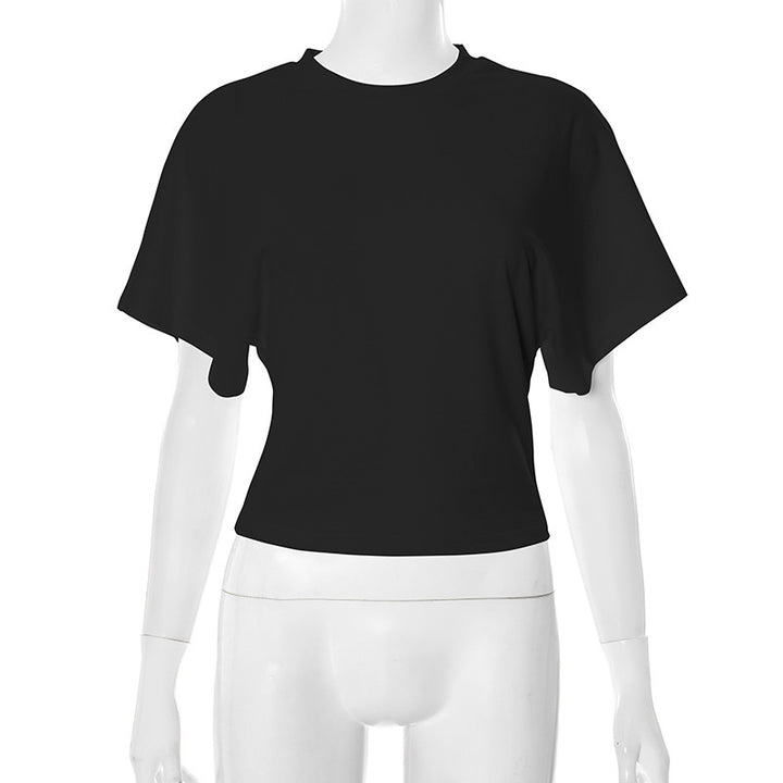 Damen modisches Kurzarm-Oberteil mit lässigem Schnitt und dekorativen Details Echo Archiv
