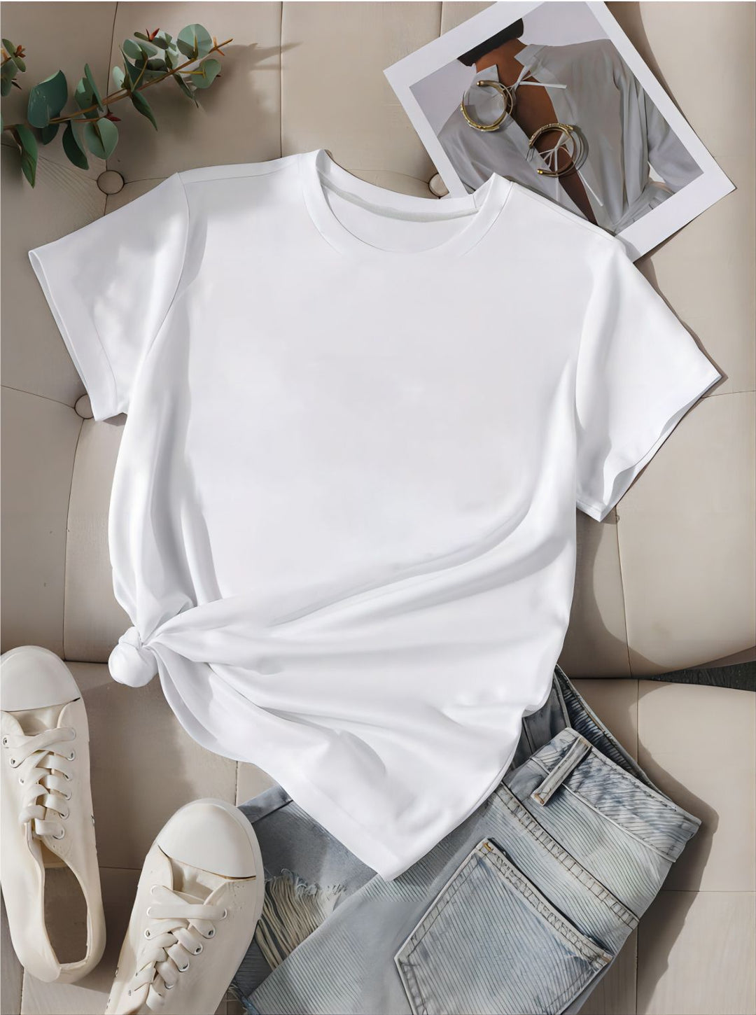 Damen oversized Baumwoll-T-Shirt mit geradem Schnitt und minimalistischem Design Echo Archiv