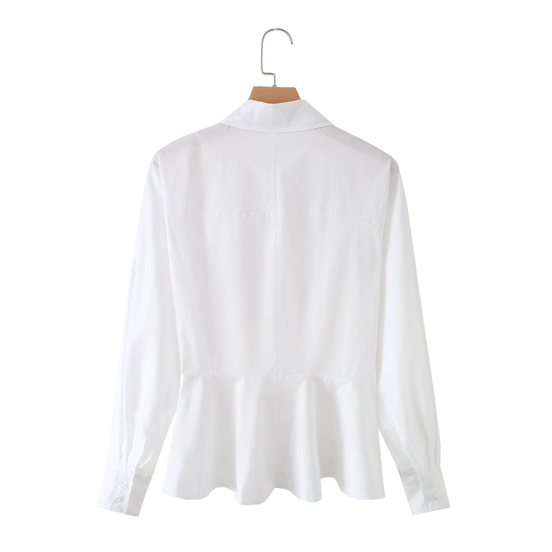 Damen Taillierte Popelinbluse mit Brustabnähern und verdeckter Knopfleiste Echo Archiv