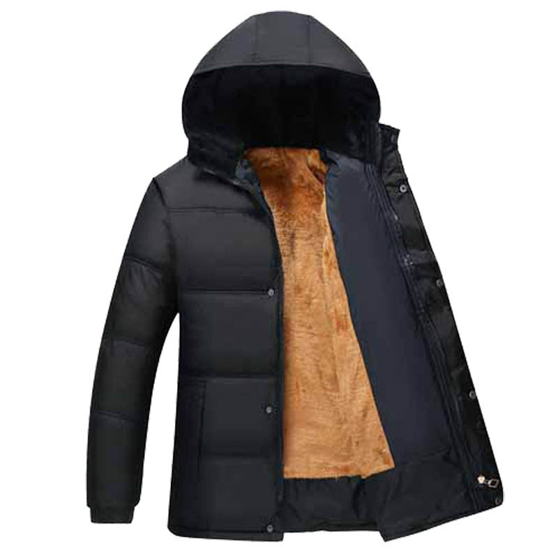 Herren modische Steppjacke mit kuscheligem Innenfutter und verstellbarem Kapuzenkragen Echoarchiv