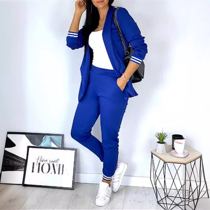Damen nan sportlich-elegantes Blazer-Jogginghose Zweiteiler mit elastischem Bund und Bündchen Echo Archiv
