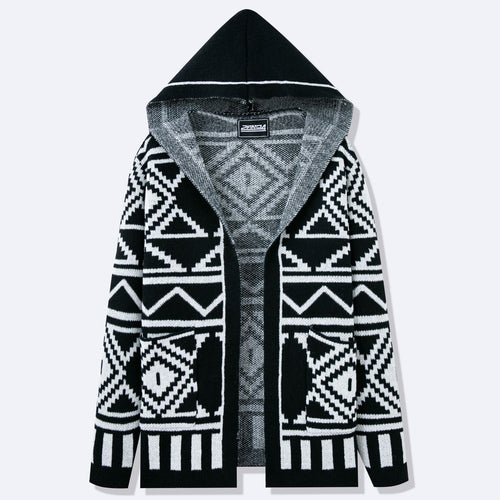 Herren Strickjacke mit kreativem Muster und offener Front Echoarchiv