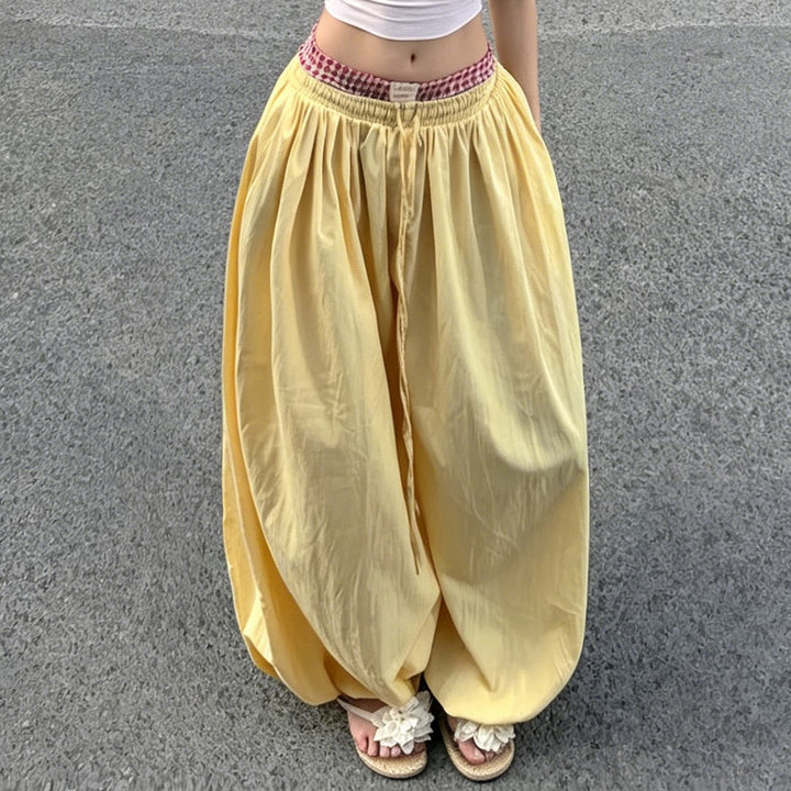 Damen Luftige Sommerhose mit Gummizug und Kordelzug Echo Archiv
