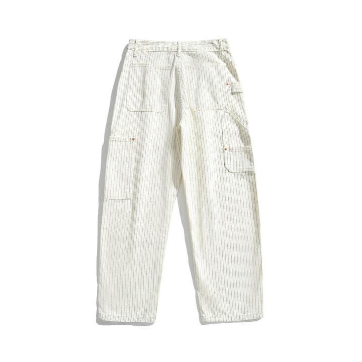 Damen Carpenterhose aus Leinen‑Baumwollmix mit Nadelstreifen und Hammerloop Echoarchiv