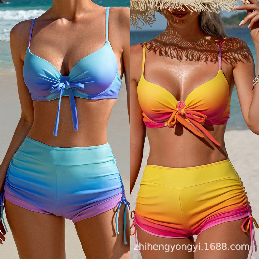 Damen Bikini-Set mit hochwertigem Raffung und Bindegürtel Echo Archiv