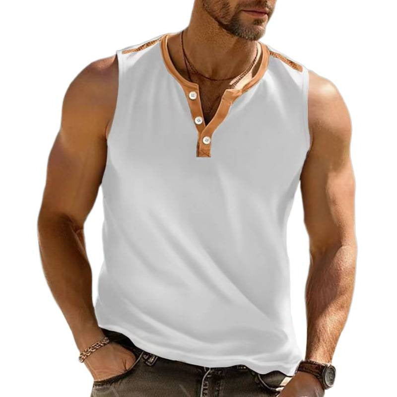 Herren Ärmelloses Poloshirt mit stilvollem Knopfverschluss Echoarchiv
