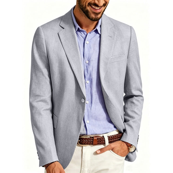 Herren Sommerliches Leinen-Blazer-Sakko mit atmungsaktivem Gewebe und taillierter Passform Echo Archiv