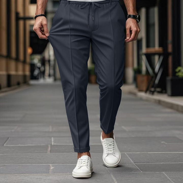 Herren elegante Chino-Hose mit elastischem Bund und seitlichen Taschen Echoarchiv