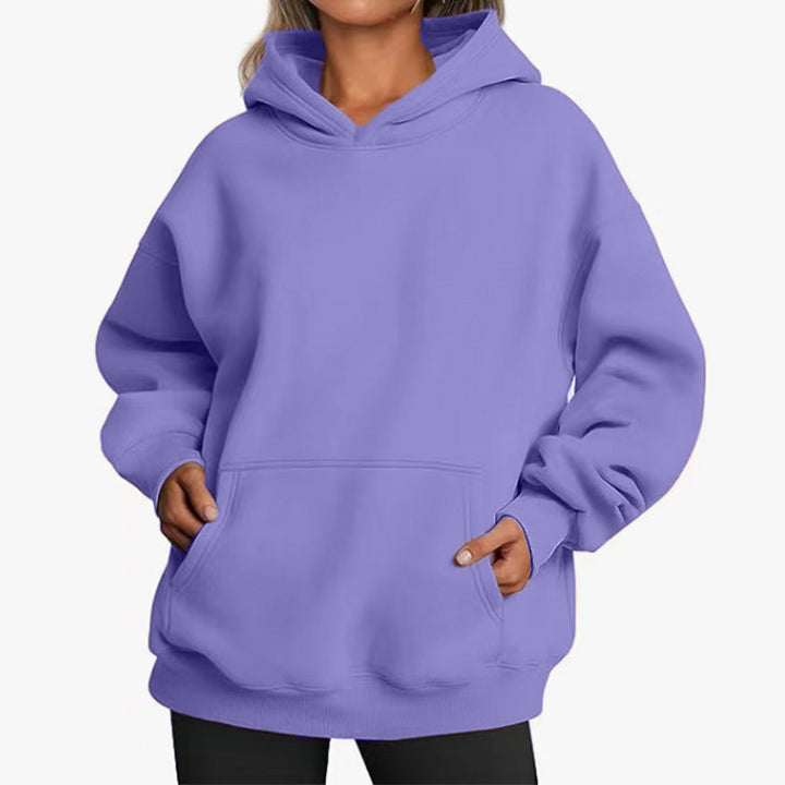 Damen nan extralanger Oversize-Kapuzenpullover im Boxy-Schnitt mit Kängurutasche und geripptem Abschluss Echo Archiv