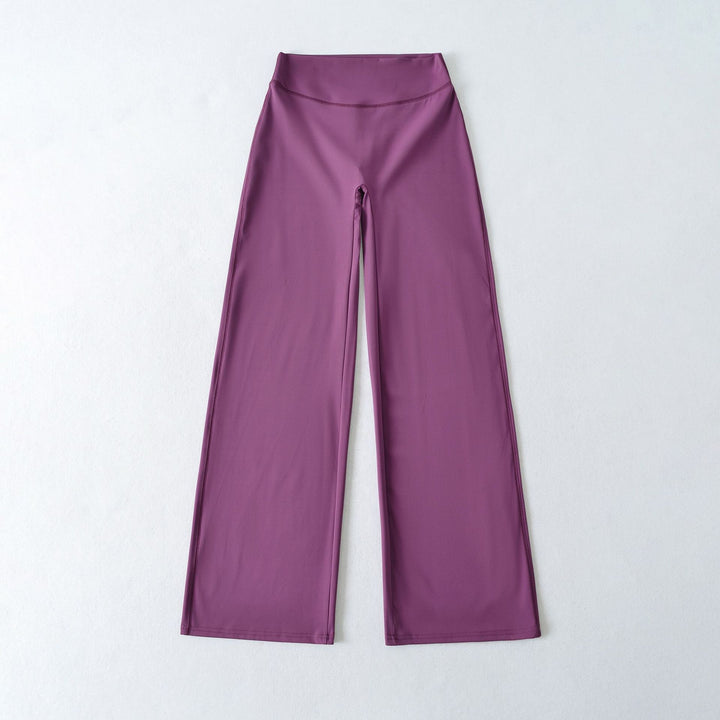 Damen Weite High Waist Loungehose aus Stretchjersey mit fließendem Schlag Echoarchiv