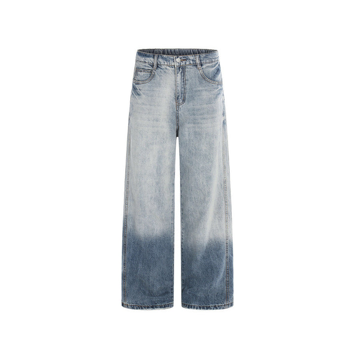 Damen Weite High-Waist Denim-Jeans mit Ombre-Saum und elastischem Rückenteil Echo Archiv