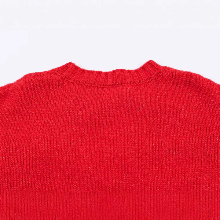 Damen Grobstrick-Pullover mit geflochtenem Schleifenapplikation Echoarchiv