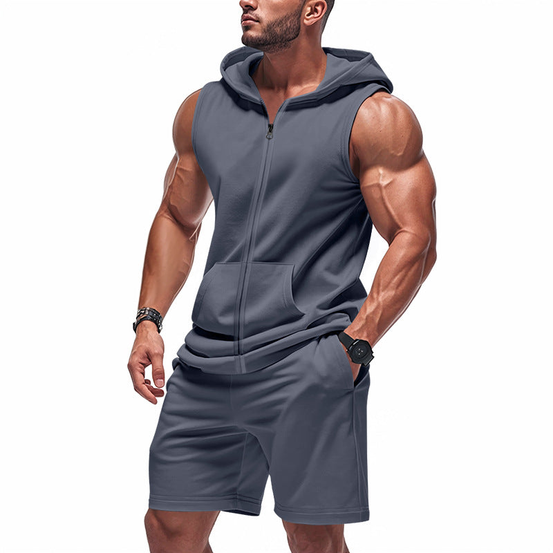 Herren Sportliches Kapuzenshirt mit Short-Pants Echoarchiv