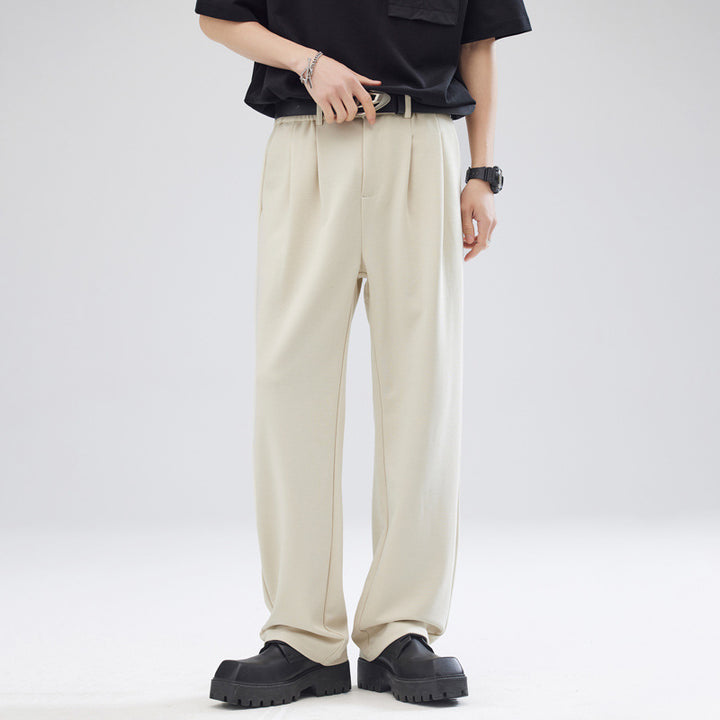 Herren Relaxed-Fit Soft-Jersey Palazzo-Hose mit elastischem Bund und Bügelfalte Echo Archiv