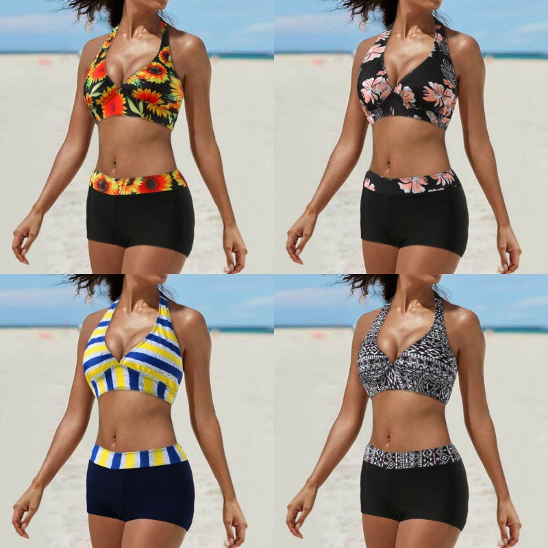 Damen Sportlicher Bikini mit hoch geschnittenem Unterteil Echo Archiv
