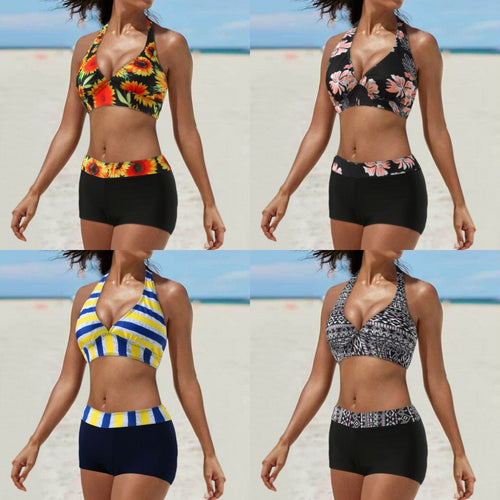Damen Sportlicher Bikini mit hoch geschnittenem Unterteil Echo Archiv