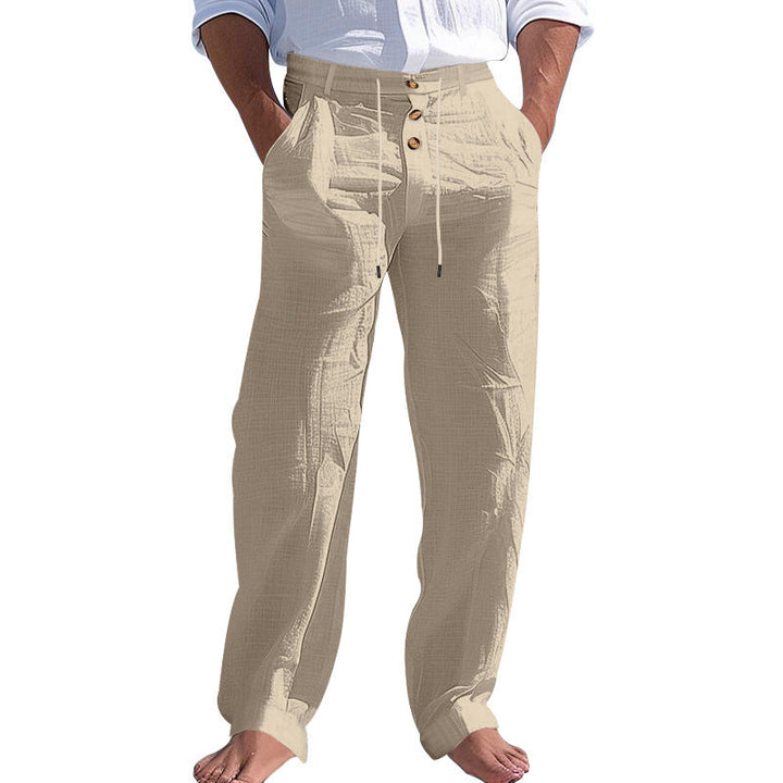 Herren lässige Hose mit hohem Bund und bequemen Taschen Echoarchiv