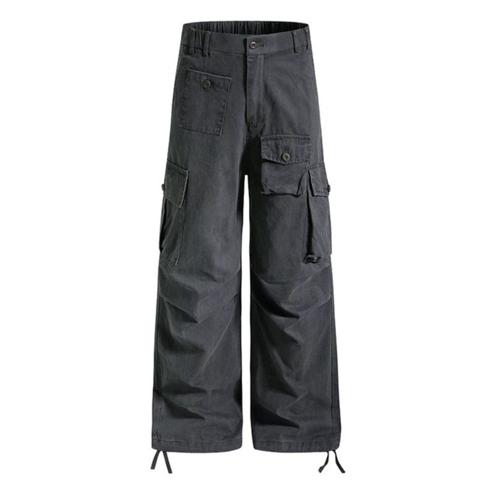 Damen weite Cargo-Hose im Utility-Stil mit Multifunktions-Taschen und Saum-Tunnelzug Echoarchiv