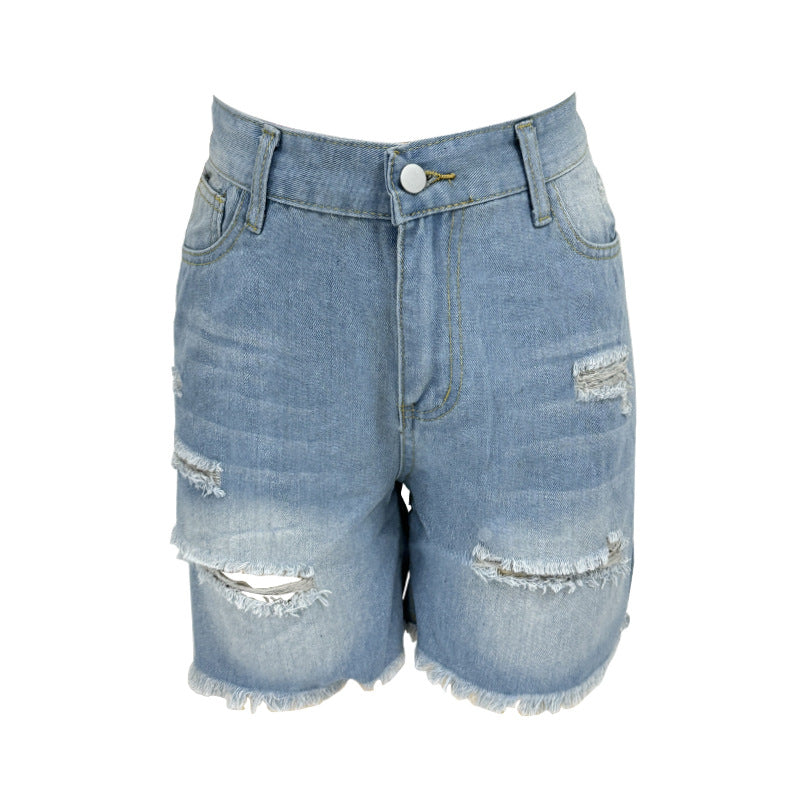 Damen klassische Destroyed Jeansshorts mit lässigem Schnitt Echo Archiv