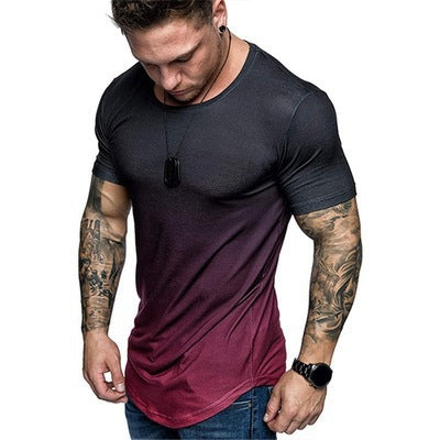 Herren Sportliches T-Shirt mit modernem Farbverlauf und figurbetonendem Schnitt Echoarchiv