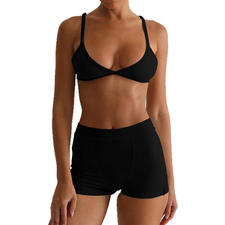 Damen Sport-Bustier und Shorts-Set mit hohem Bund Echo Archiv