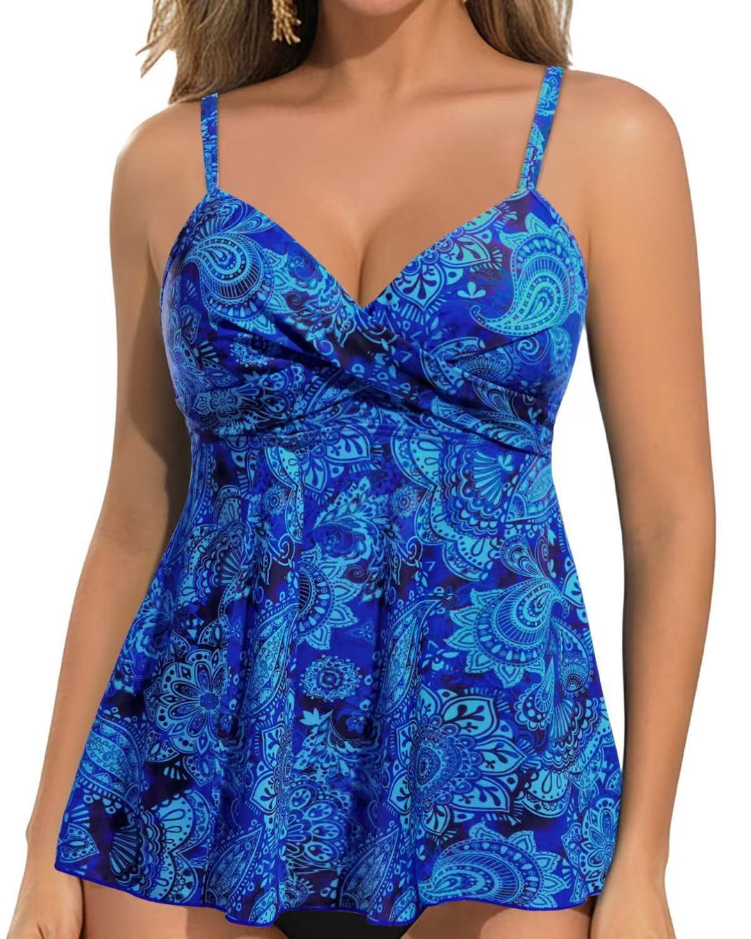 Damen Tankini-Oberteil mit Raffung und sanftem V-Ausschnitt Echo Archiv