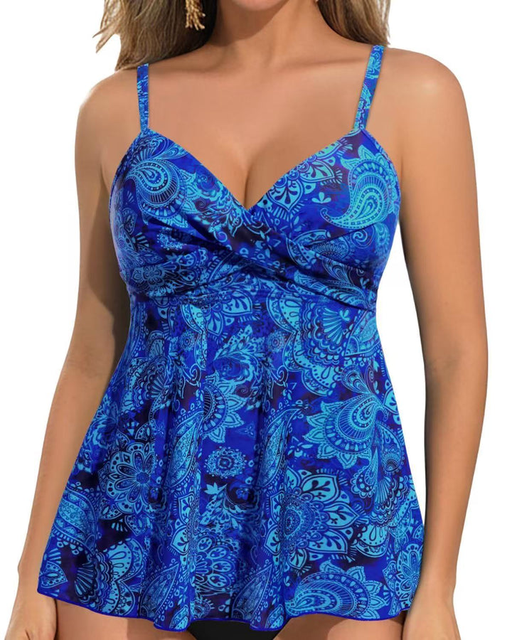 Damen Tankini-Oberteil mit Raffung und sanftem V-Ausschnitt Echo Archiv