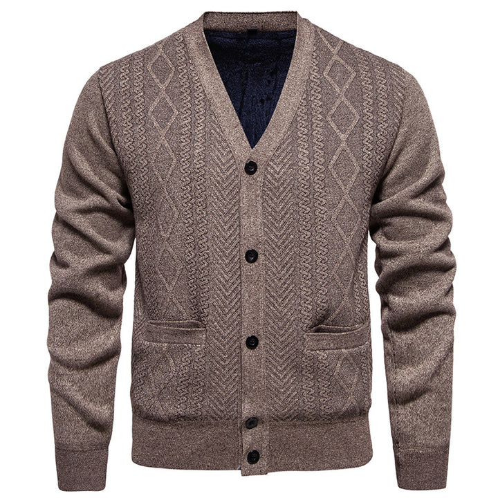 Herren modische Strickjacke mit strukturiertem Muster Echoarchiv