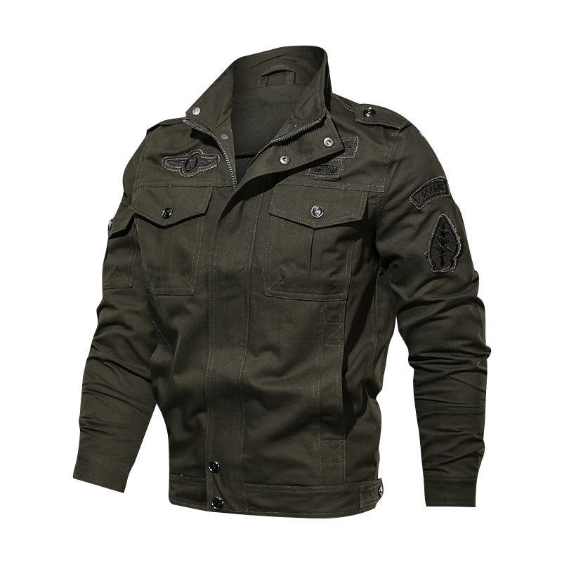 Herren nan Canvas-Pilotjacke mit Schulterpatten, aufgesetzten Klappentaschen und verstärkter Frontpartie Echo Archiv