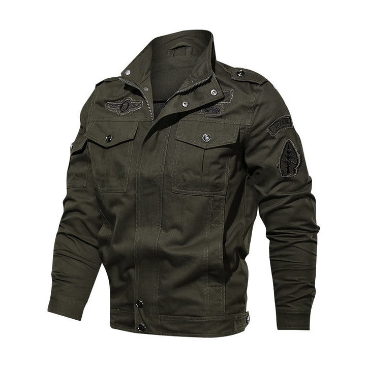 Herren nan Canvas-Pilotjacke mit Schulterpatten, aufgesetzten Klappentaschen und verstärkter Frontpartie Echo Archiv