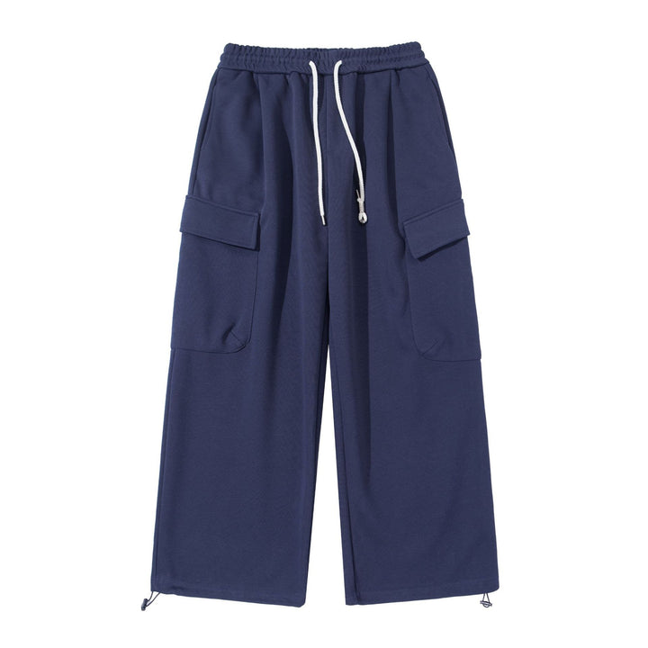 Unisex Cropped Cargo-Sweathose mit elastischem Bund, Kordelzug und verstellbarem Saum Echoarchiv