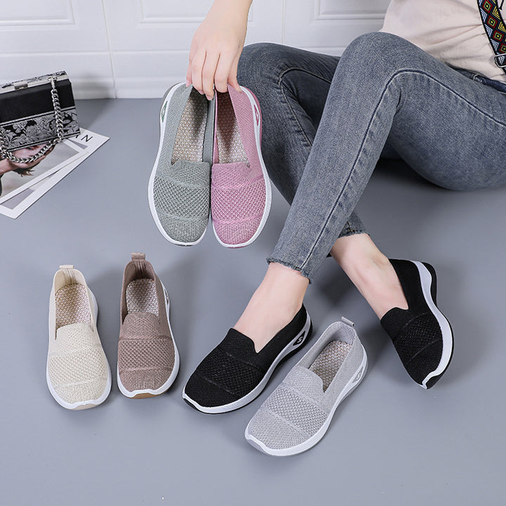 Damen nan nahtloser Strick-Slip-On Walking-Slipper mit elastischem Fersenhalt und griffiger Thermogummi-Laufsohle Echo Archiv