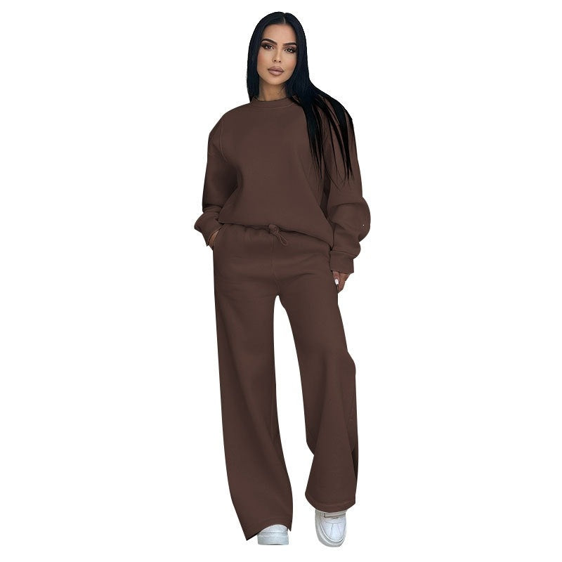 Damen nan Lounge-Set mit Oversize-Rundhalsausschnitt und hochgeschnittener Jogginghose mit weitem Bein Echo Archiv
