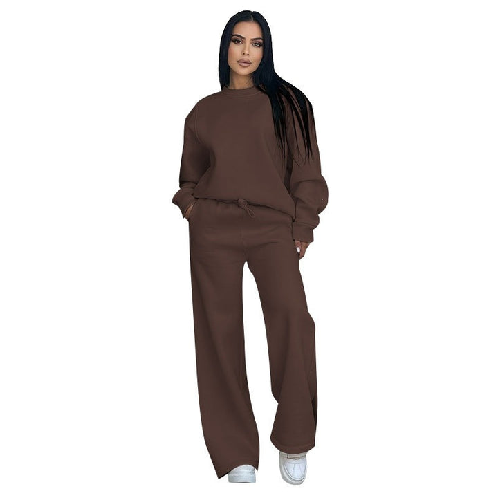 Damen nan Lounge-Set mit Oversize-Rundhalsausschnitt und hochgeschnittener Jogginghose mit weitem Bein Echo Archiv