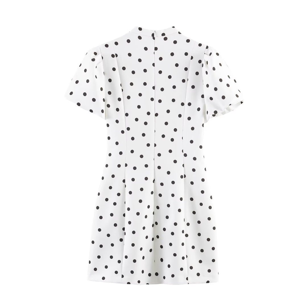 Damen Minikleid mit weitem Puffärmel und elegantem V-Ausschnitt Echo Archiv