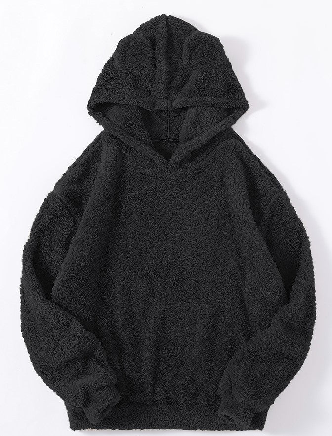 Damen nan kuscheliger Teddy-Hoodie mit Ohren, elastischem Bund und extra weichem Plüsch Echo Archiv