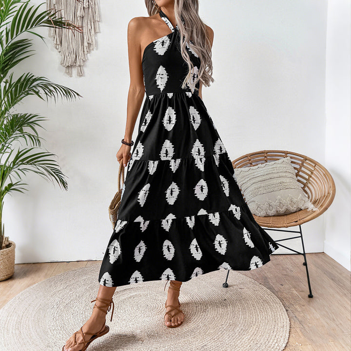 Damen Boho Maxikleid mit asymmetrischen Trägern Echo Archiv