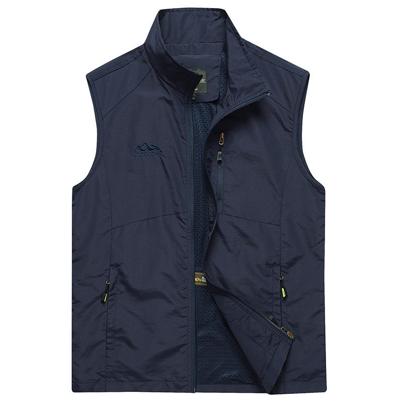 Herren Leichte atmungsaktive Outdoor‑Weste mit Mesh‑Innenfutter und Reißverschlusstaschen – Taviero