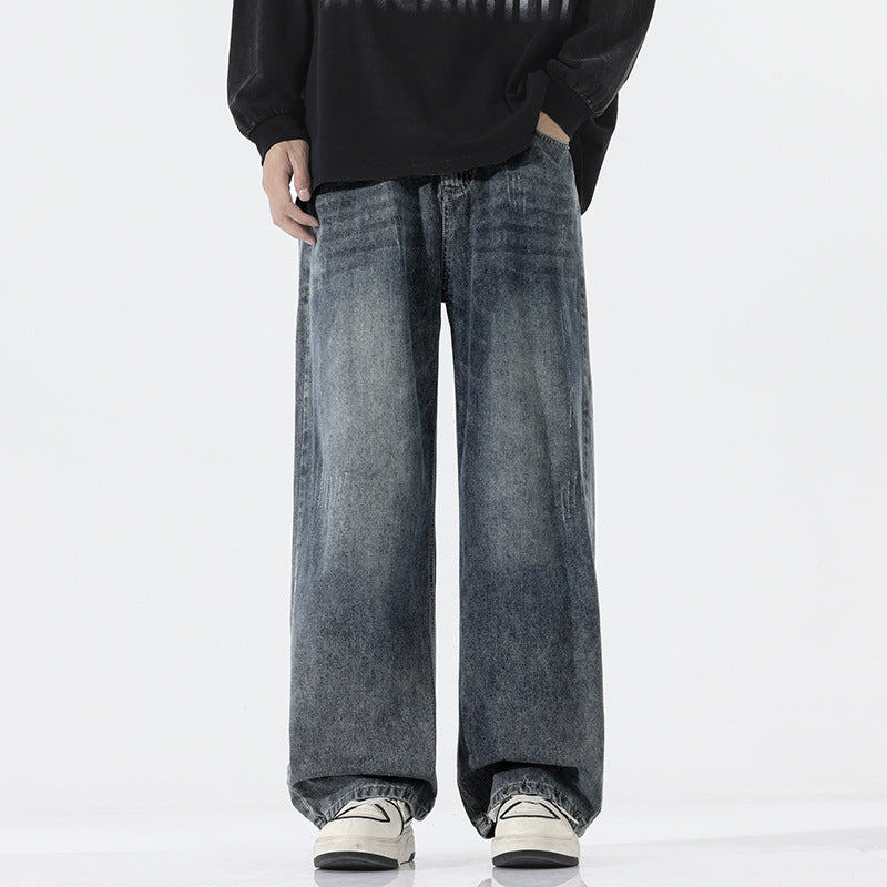 Herren Extraweite Baggy-Jeans mit extra langer Saumkante und dezenter Repair-Optik Echo Archiv